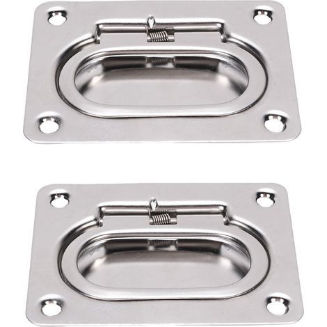 Stainless steel 316 marine hatch opening handle, polished finish, 76 x 56 mm, pack of 2 (1/5)