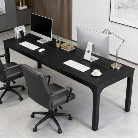 Esstisch 200x70x75 cm schwarz in Holz und Metall im Industrial-Stil für 6-8 Personen (1/5)