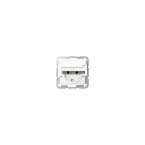GIRA 441403 SCHUKO-STECKDOSE 16 A 250 V MIT KLAPPDECKEL UND SHUTTER SYSTEM 55, REINWEISS GLÄNZEND