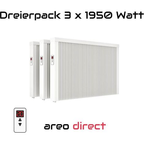 Elektroheizung Dreierpack 3x 1950 Watt Flächenspeicherheizung areo direct - simples Thermostat - Appsteuerung ohne Zusatzhardware möglich von eVARMO (1/5)