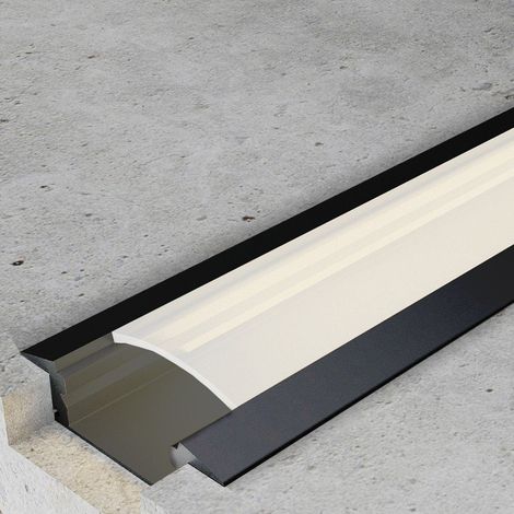 2 MTR Perfil de empotrar 2000X24,7X7mm tiras led 12V Negro (1/2)