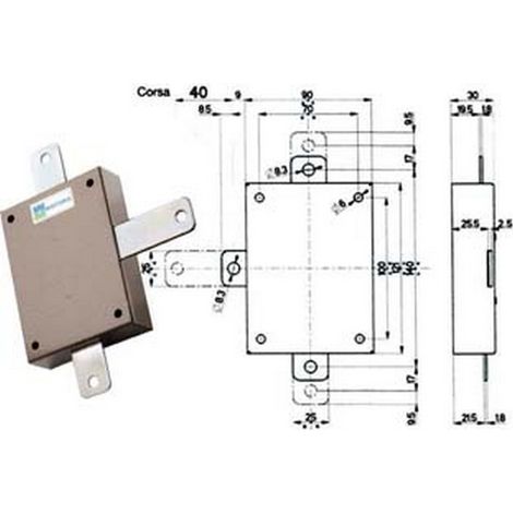 1PZ DEVIATORE APPLICARE PER SERRATURE QUINTUPLICI SERIE 20/30 96143 - per serie 20/30 (96143V000)