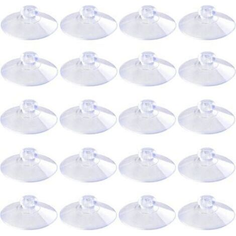 20mm 100 Pièces Mini Ventouses Transparentes Sans Crochets Sans Trous, Ventouses en Plastique PVC pour Festival Décoration Mur Verre Maison Voiture (1/5)