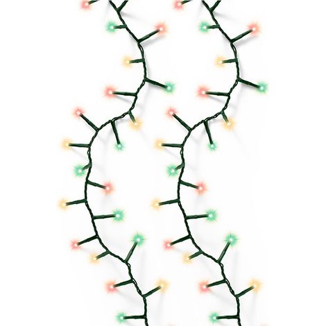 Guirnalda multifunción, uso exterior, led compact, multicolor clásico, cable negro, 500 leds, 11 m