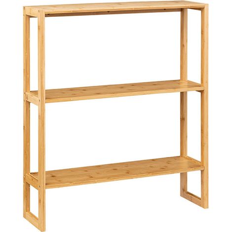 Étagère en bambou avec deux tablettes de rangement coloris naturel - Longueur 69.7 x Profondeur 20 x Hauteur 84 cm -PEGANE-