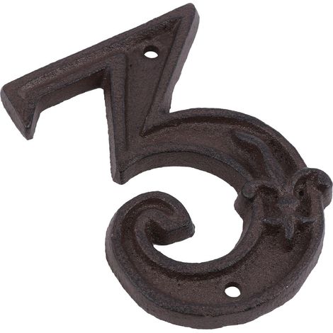 Numéros de Porte Fonte Rétro pour Maison Chiffres Métalliques Martelés Irréguliers Facile à Installer pour Boîte aux Lettres Porte Garage Décoration Murale (1/5)
