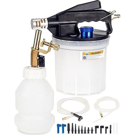 Purgeur de Frein Air Comprimé, 2L Liquide avec Bouteille Recharge 1L et Adaptateurs - (1/5)