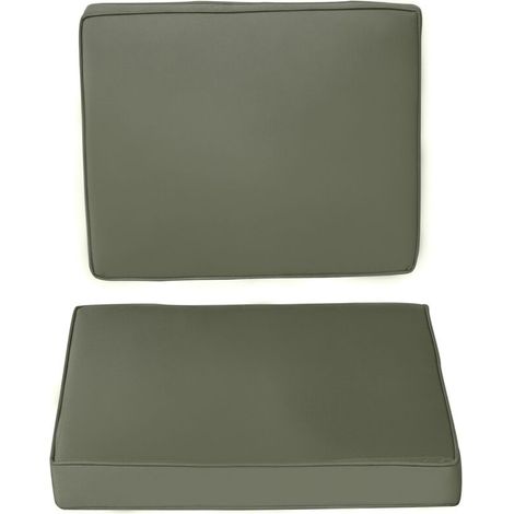 Lot de 2 coussins de chaise coussins d'assise déhoussables grand confort coussins matelassé rembourré mousse tissu polyester gris foncé