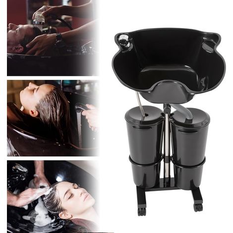 Portable Plastic Shampoo Unit Mobile Salon Basin Shampoo Sink Height Adjustable Salon Hairdressing Back Wash Sink Station with Pump Drain Hose Shampoo Bowl for Salon Beauty Spa (1/5)
