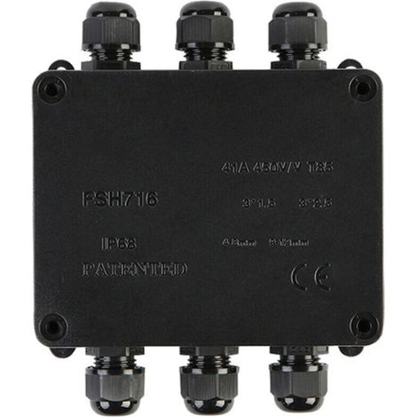 Ahlsen IP68 Wasserdichte Anschlussdose, Wasserdichte Anschlussdose für den Außenbereich, 4-Wege-Kabelverbinderdose für 9-12 mm Kabel (1/4)