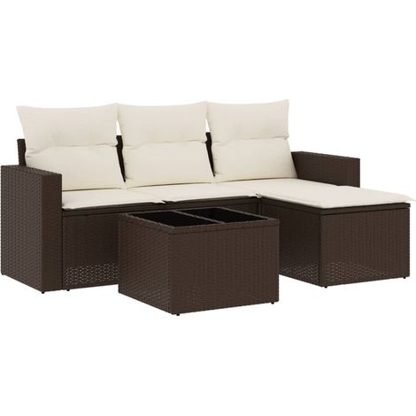 Maison Exclusive - Set comedor de jardín 5 piezas y cojines ratán