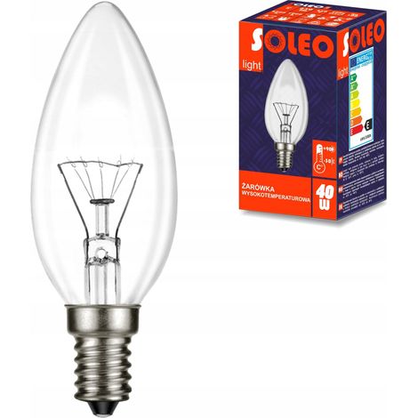 Lampadina a candela ad alta temperatura SOLEO 25W B35 E14 230V 260lm 2700K (1/5)