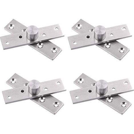 Charnières Pivot Porte à Rotation Cachée de 360 Degrés 4 PCS Pivot Hinge for Door Charnière de Porte Supérieure Inférieure en Bois à Charnière en Acier Inoxydable épaissies pour Armoire (1/4)