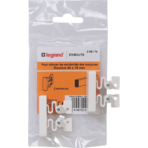 Legrand - Embouts (x 2) - Pour moulure section 40x16mm