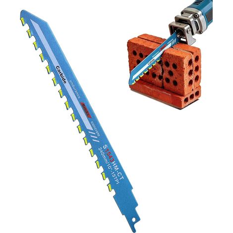 Lame Scie Sabre Pierre 240mm Carbure Métal Dur Maçonnerie Béton Brique Ciment Coupe Universelle Accessoire 1 Pièce (1/5)
