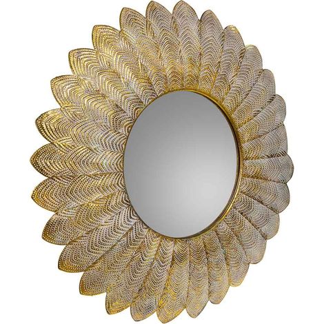 Espejo de pared de metal dorado 72.5x4.5x72.5 (1/5)