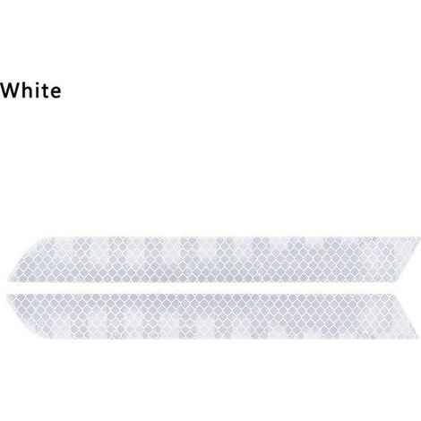 4 strisce adesive rifrangenti per paraurti posteriore e anteriore auto - 21cm x 2,5 cm Colore - Bianco