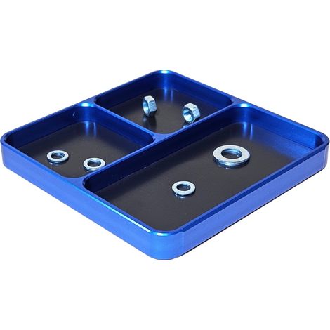 Plateau magnétique RC 4 compartiments – coussinet amovible, vis/boulons/écrous (1/5)
