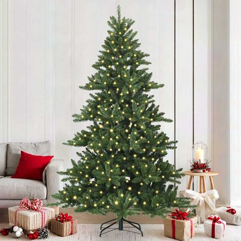 vidaXL Artificial Hinged Christmas Tree Green 210 cm PVC and Steel (1/5)
