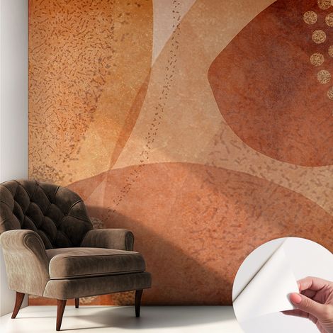 Papier peint autocollant Mural avec colle pour salon et chambre Décoration murale rapide Compositions terreuses 250x250 cm (1/5)