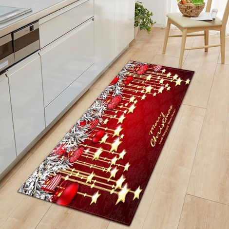 Tapis De Porte - 60 X 90 Cm - Motif Noel - Coton Flanelle - Pour Cuisine Entree Porche Extérieur - 1 Piece (1/4)
