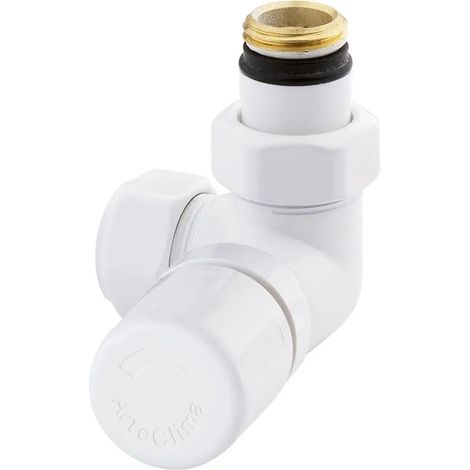 Arteclima - Valvola Termostatizzabile Angolare Da 1/2" Versione Destra - Colore: Total White - Art. 30612Tw