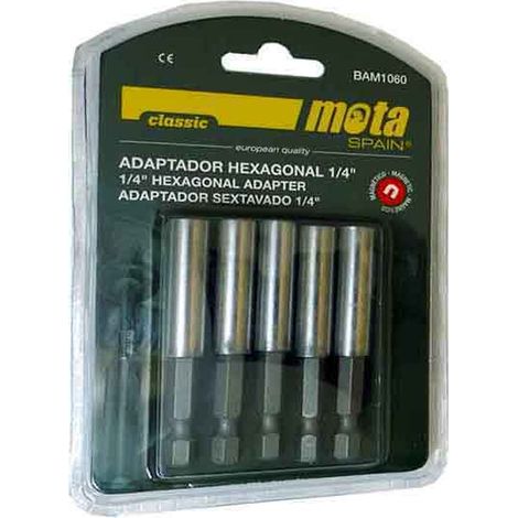 Pack 5 adaptadores hexagonal magnético 1/4" 10x60 5p bam1060 MOTA (1/3)