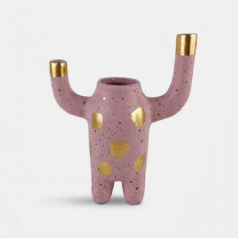 Vaso decorativo piccolo in ceramica a 2 braccia Pink&Cozy (1/2)
