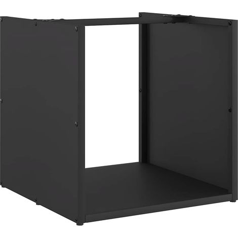 Porte-bûches Portant de bois chauffage noir 40x40x40 cm CFW85638 (1/5)
