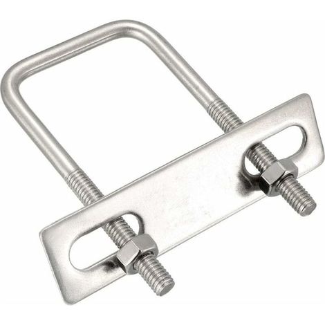 Carré U-Boulons 1-5/8"(40mm) Interne Largeur 304 Inoxydable Acier M8 avec Écrou Cadre Sangles 2Pcs (1/5)