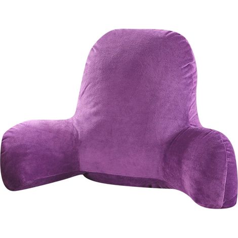 Almohada de lectura con reposabrazos, de espuma viscoelástica, tamaño grande, con soporte lumbar, para cama y sofá, color morado. (1/5)