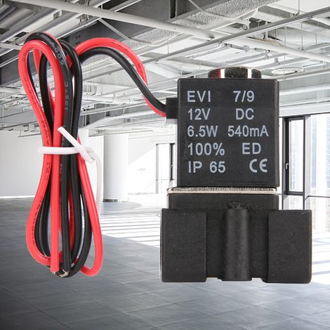 Électrovanne 2 voies en plastique, filetage NPT 1/8", normalement fermée (NF), 12 V CC (1/5)