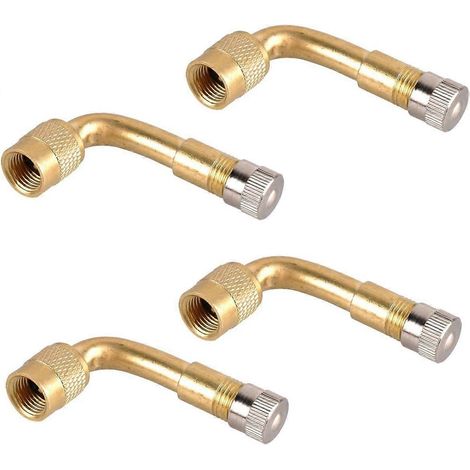 Adaptateur d'extension de valve de pneu coudé à 90 degrés, adaptateur de valve Schrader en laiton pour pneu. (1/4)