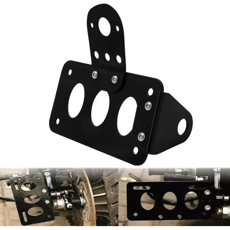 Support de Plaque d'immatriculation Horizontal Vertical pour feu arrière de 20 mm Compatible avec Cruiser Chopper Bobber Custom Bike (1/5)