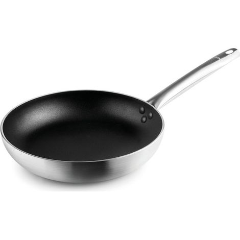 Poêle à frire en aluminium de 32 cm  Compatible tous feux  Revêtement antiadhésif  Poignée ergonomique  Hauteur : 5,5 cm (1/5)