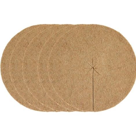 [JAMAIS UTILISÉ] Lot 5 Disques Paillage Ø40cm Feutre de Jute Protection Plante, Mauvaises Herbes, Gel (1/4)