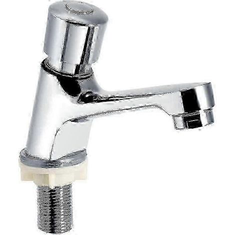 Robinet de cuisine chromé à fermeture automatique et temporisée, économiseur d'eau. (1/4)