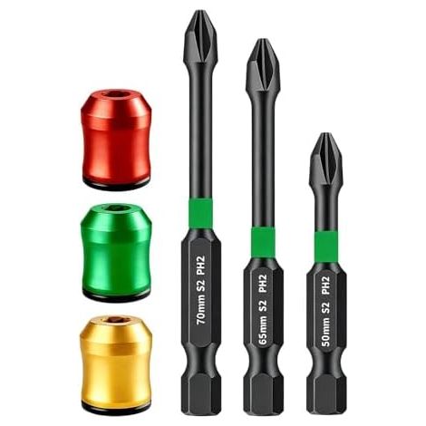 Porte-vis magnétique Outil pour embouts de tournevis, porte-vis magnétique antidérapant – idéal pour les bricoleurs, électriciens, mécaniciens, menuisiers, constructeurs et garages. (1/5)