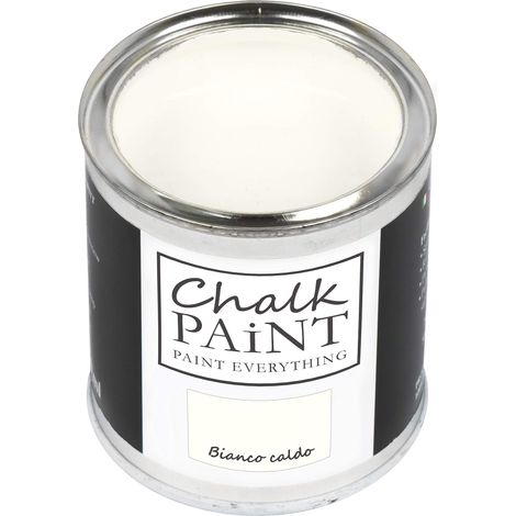 CHALK PAINT Everything Bianco Caldo 750 ml - SENZA CARTEGGIARE Colora Facilmente Tutti i Materiali
