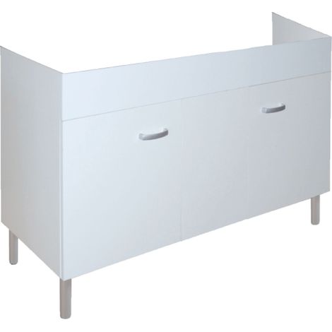 MOBILE SOTTOLAVELLO CUCINA IN LEGNO NOBILITATO BIANCO PER LAVELLI IN PORCELLANA - DIMENSIONI: CM (LXHXP)= 117X66X50