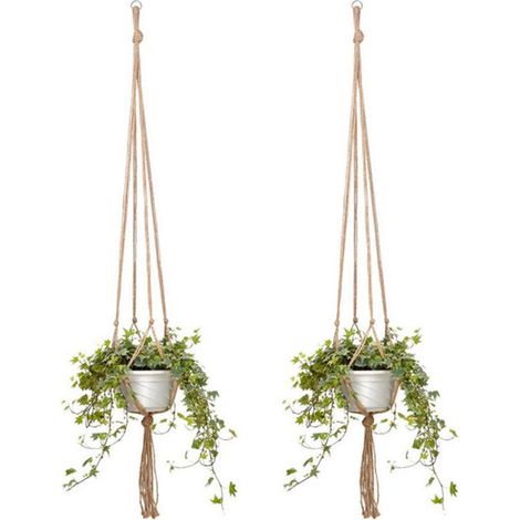Panier suspendu pour plantes, 2 pièces, porte-fleurs avec (1/3)