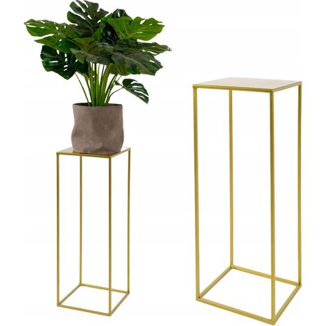 Metall-Loft-Blumenständer, goldfarben, modernes Design, Brest M 25x25x62 (1/5)