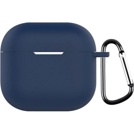 Étui pour AirPods 4 (2024), bleu nuit avec fixation à boucle d'alpinisme. (1/4)