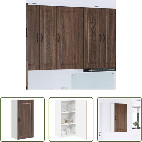vidaXL Küchenwandschrank - Küchenschrank Kalmar Braun Eichen-Optik 50 x 31 x 100 cm (1/5)