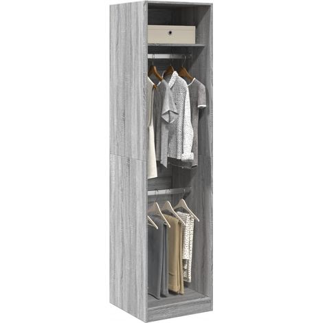 Armario de madera de ingeniería gris Sonoma 50x50x200 cm vidaXL