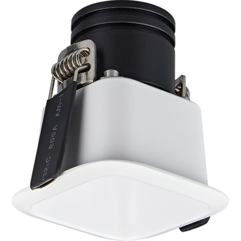 Spot LED Encastrable Carré 7W IRC90 IP54 Blanc Sablé Hors Transfo ZAMBELIS S348 - 36 deg - Blanc chaud - 3000K