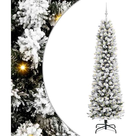 Sapin de Noël  Arbre de Noël artificiel Blanc 210 cm PVC, métal et plastique (1/5)