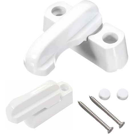 Poignée de Fenêtre, 4PCS Sash Jammer Serrure pour diverses Portes UPVC/PVC et Windows, Poignee Porte Bloque Fenetre pour Sécurité Enfant, Installation Facile pour Maison Portes Placards Fenêt (1/5)
