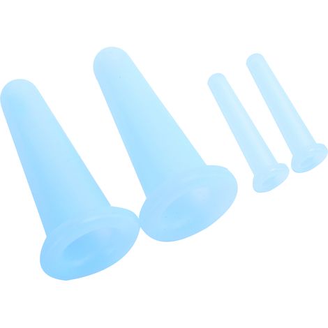 4 Pièces Ventouses en Silicone pour Massage, Soin du Visage et Corps, 2 Grandes et 2 Petites, Bleu (1/5)