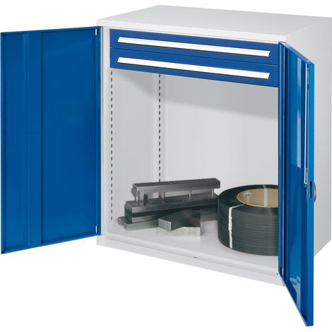 Kappes Schwerlast-Beistellschränke ohne Mitteltrennwand 1110x1000x600mm Modell 64 Vollblechtüren enzianblau